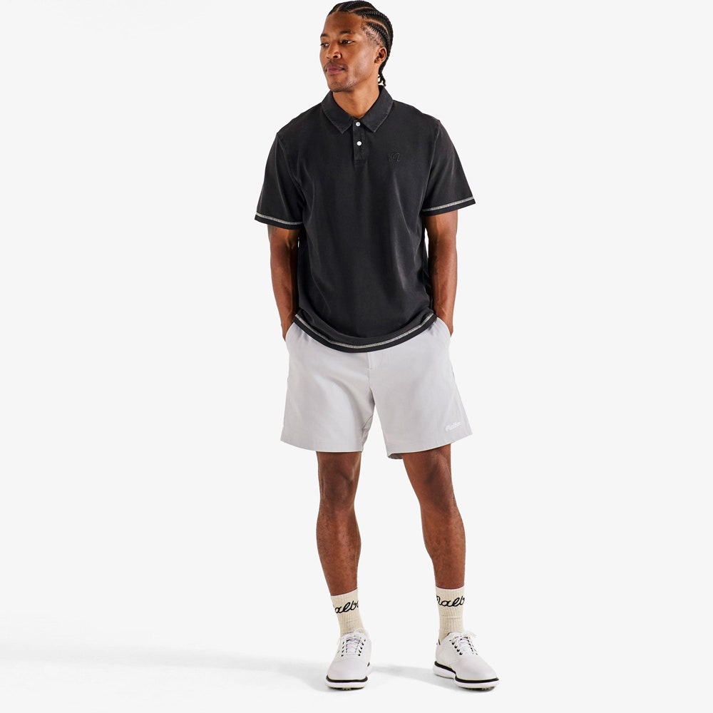 Malbon Golf Shirt - Fairway Overdyed Polo - Black FA26