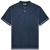 Malbon Golf Shirt - Fairway Overdyed Polo - Blueberry FA26