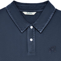 Malbon Golf Shirt - Fairway Overdyed Polo - Blueberry FA26