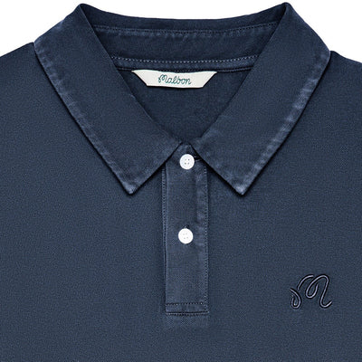 Malbon Golf Shirt - Fairway Overdyed Polo - Blueberry FA26