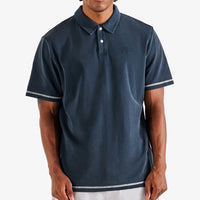 Malbon Golf Shirt - Fairway Overdyed Polo - Blueberry FA26