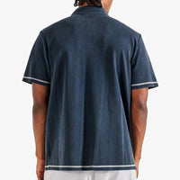 Malbon Golf Shirt - Fairway Overdyed Polo - Blueberry FA26