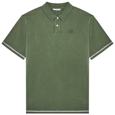 Malbon Golf Shirt - Fairway Overdyed Polo - Rifle Green FA26