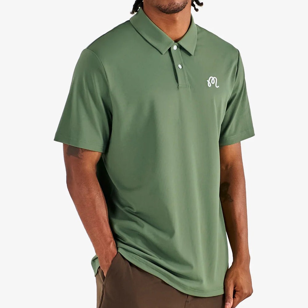 Malbon Golf Shirt - Fairway Polo - Olivine SS26