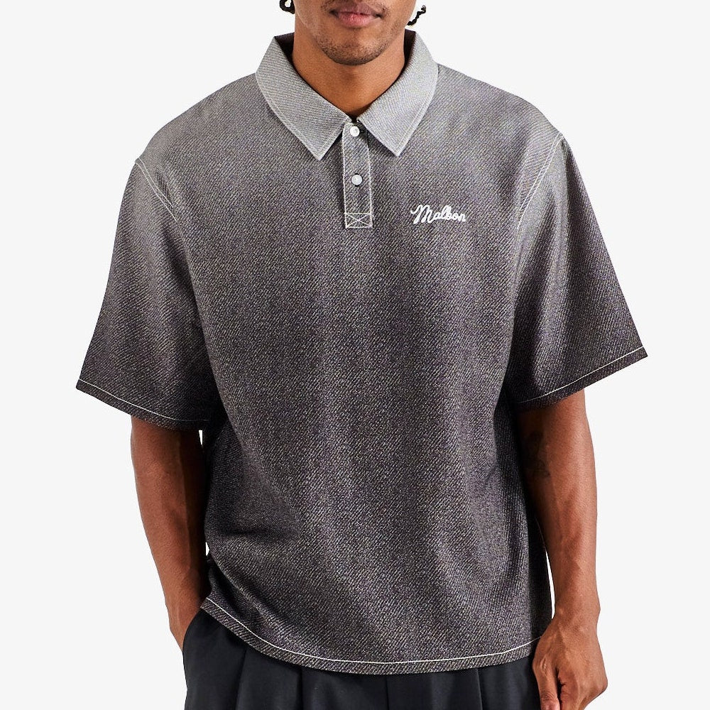 Malbon Golf Shirt - Ironfade Polo - Black FA26