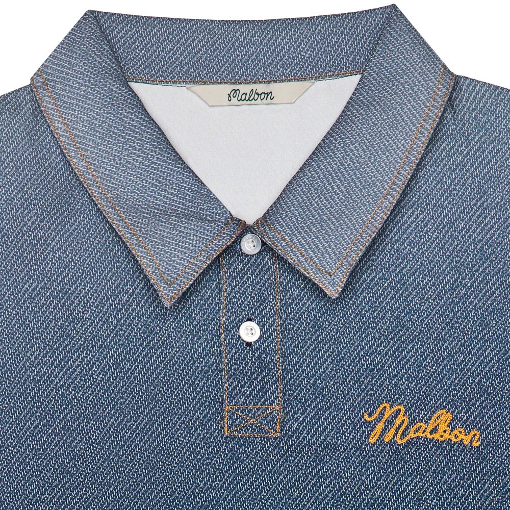 Malbon Golf Shirt - Ironfade Polo - Dusty Navy FA26