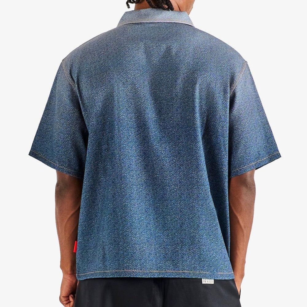 Malbon Golf Shirt - Ironfade Polo - Dusty Navy FA26