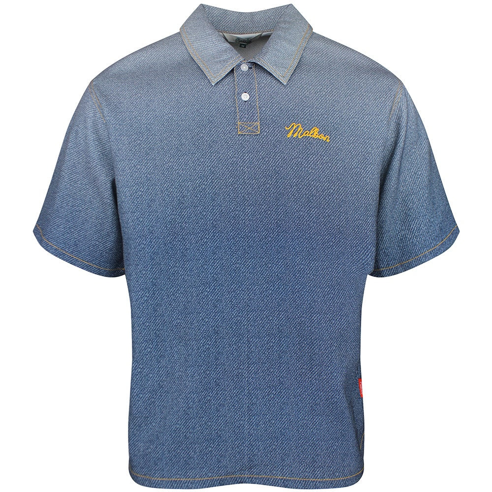 Malbon Golf Shirt - Ironfade Polo - Dusty Navy FA26