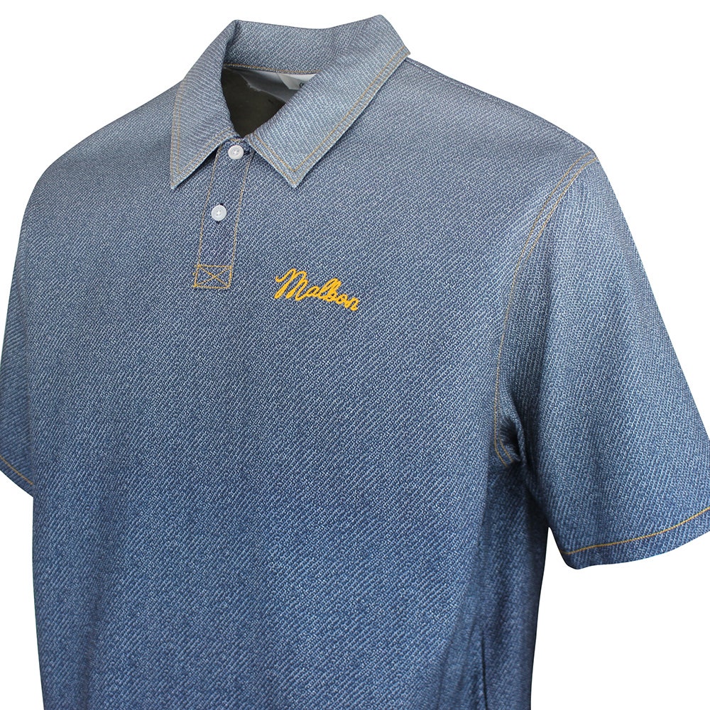 Malbon Golf Shirt - Ironfade Polo - Dusty Navy FA26
