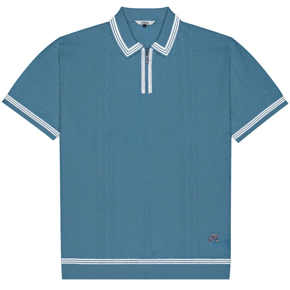 Malbon Golf Shirt - Navarro Polo - Aegean Blue SU26