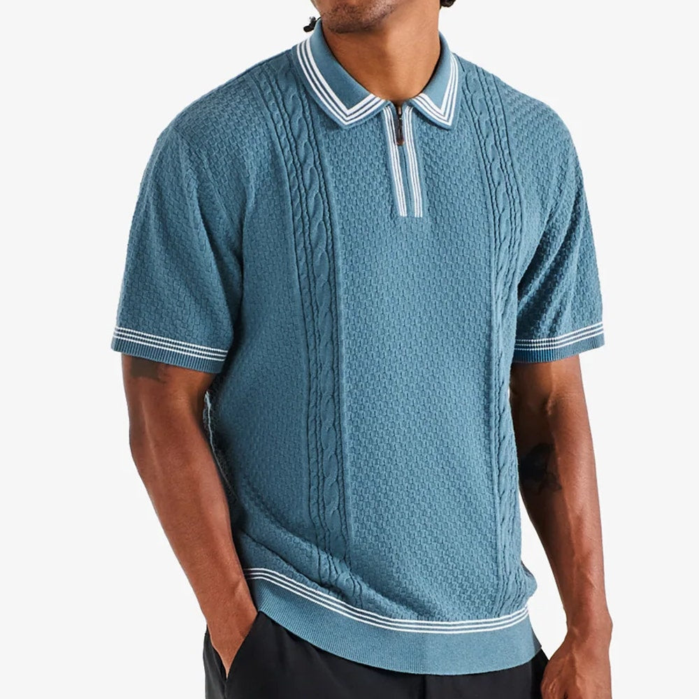 Malbon Golf Shirt - Navarro Polo - Aegean Blue SU26