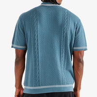 Malbon Golf Shirt - Navarro Polo - Aegean Blue SU26