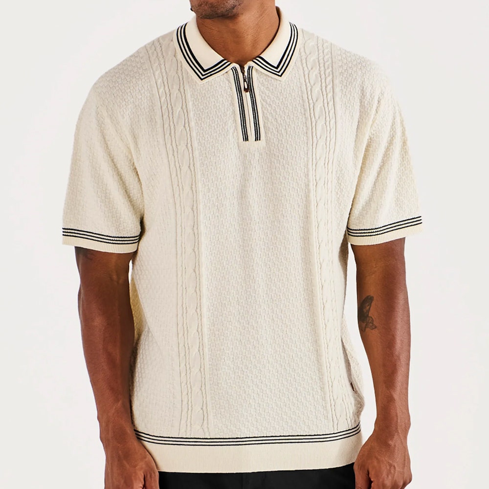 Malbon Golf Shirt - Navarro Polo - Cream SU26
