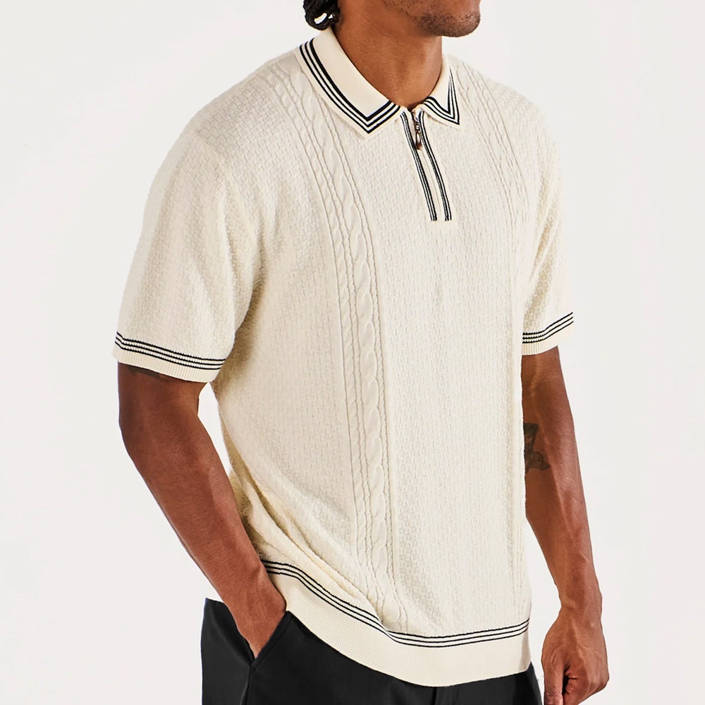 Malbon Golf Shirt - Navarro Polo - Cream SU26