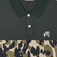 Malbon Golf Shirt - Tour Divot Camo Polo - Bark Camo SS26