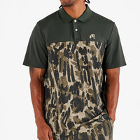 Malbon Golf Shirt - Tour Divot Camo Polo - Bark Camo SS26