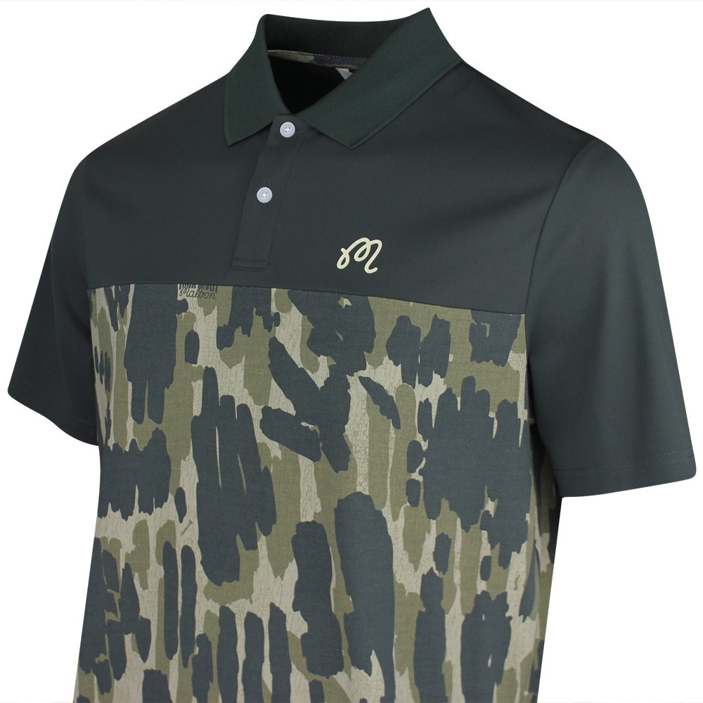 Malbon Golf Shirt - Tour Divot Camo Polo - Bark Camo SS26