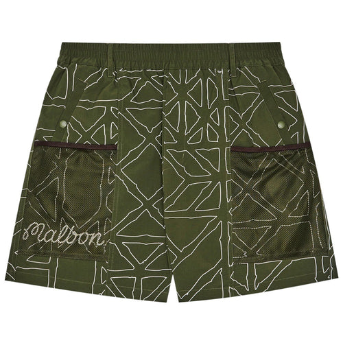 Malbon Golf Shorts - Mesh Basket Pocket Short - Olivine SS26