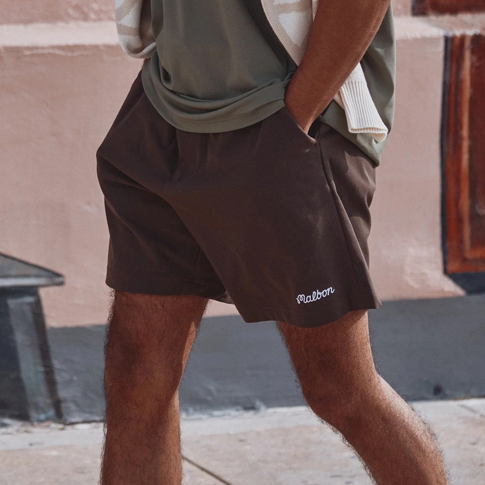 Malbon Golf Shorts - Ripley Coolcore Short - Brown SS26