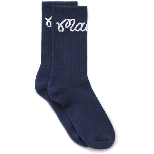 Malbon Golf Socks - Bon Script Sock - Navy FA25