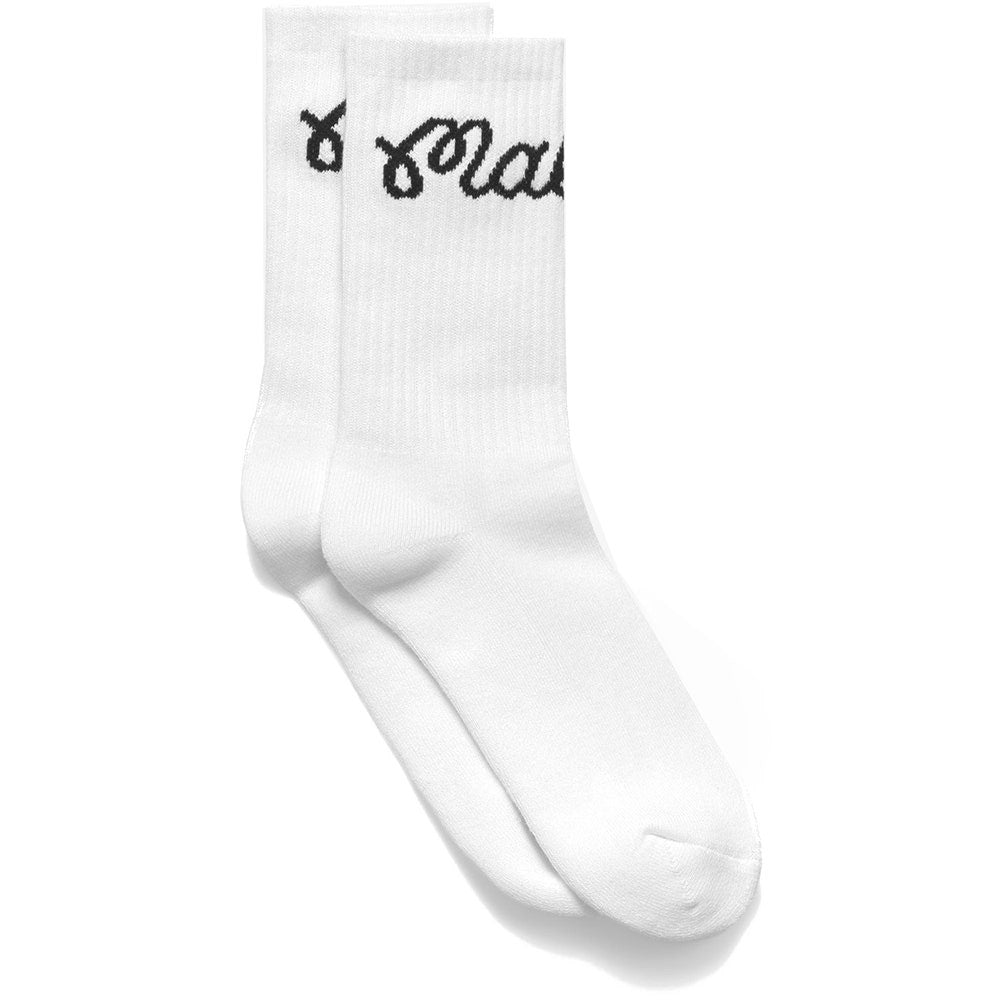 Malbon Golf Socks - Bon Script Sock - White SS26