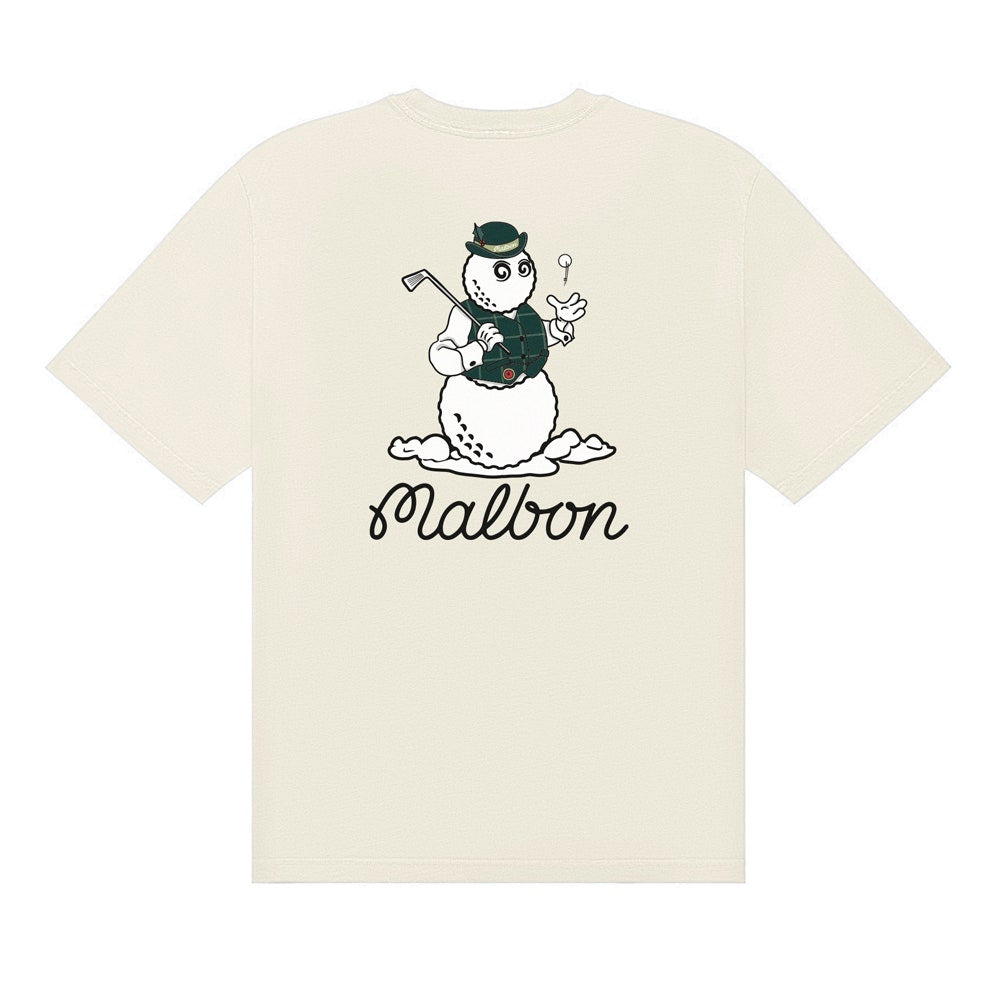 Malbon Golf T-Shirt - Bermuda Brumal Buckets Tee - Heather Ivory HO25