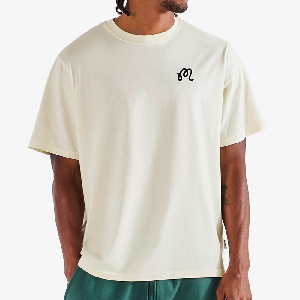 Malbon Golf T-Shirt - Bermuda Brumal Buckets Tee - Heather Ivory HO25