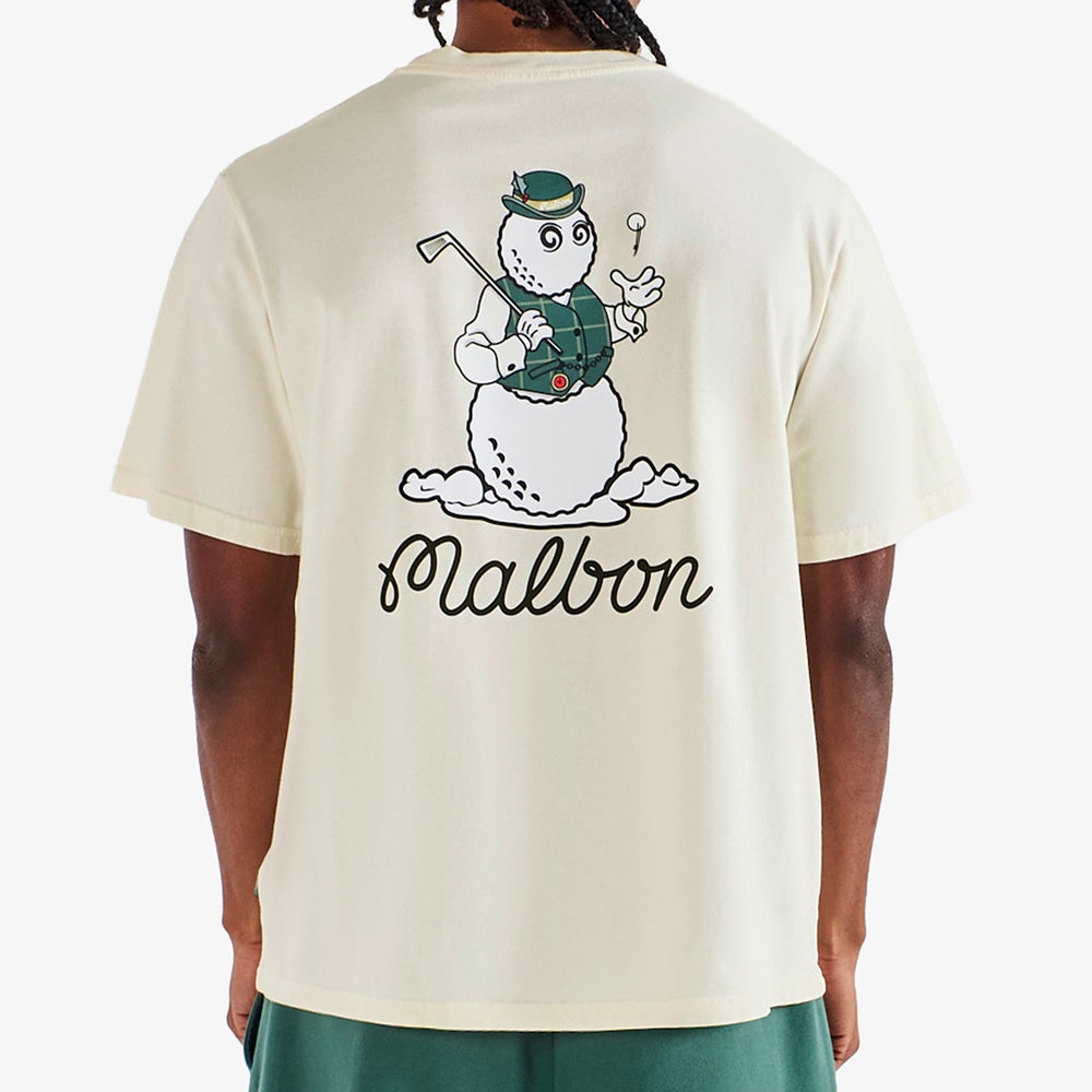 Malbon Golf T-Shirt - Bermuda Brumal Buckets Tee - Heather Ivory HO25