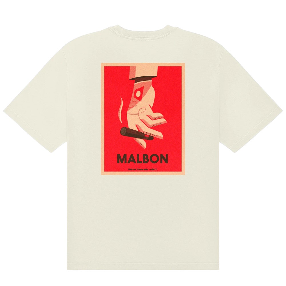 Malbon Golf T-Shirt - Bermuda Cigar Tee - Cream SU26