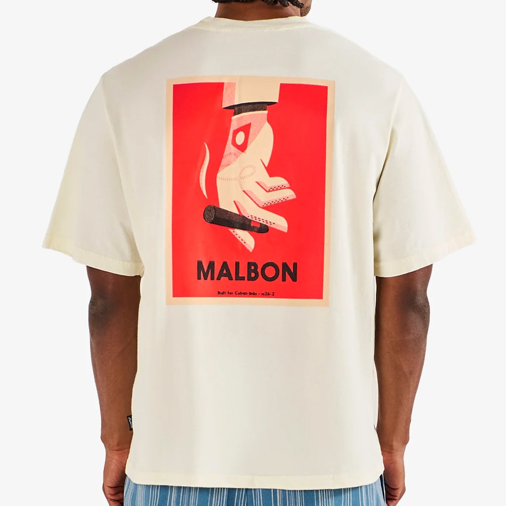 Malbon Golf T-Shirt - Bermuda Cigar Tee - Cream SU26