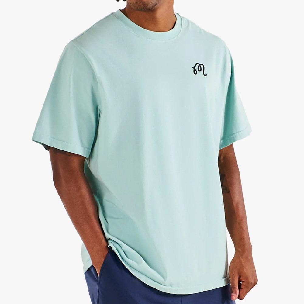 Malbon Golf T-Shirt - Bermuda Cigar Tee - Surf Spray SU26