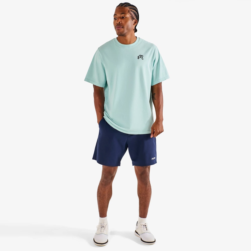 Malbon Golf T-Shirt - Bermuda Cigar Tee - Surf Spray SU26