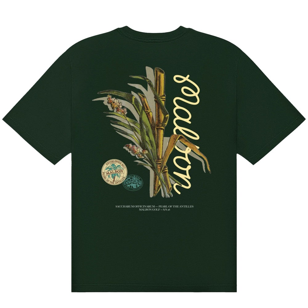 Malbon Golf T-Shirt - Bermuda Origin Tee - Dark Olive SS26