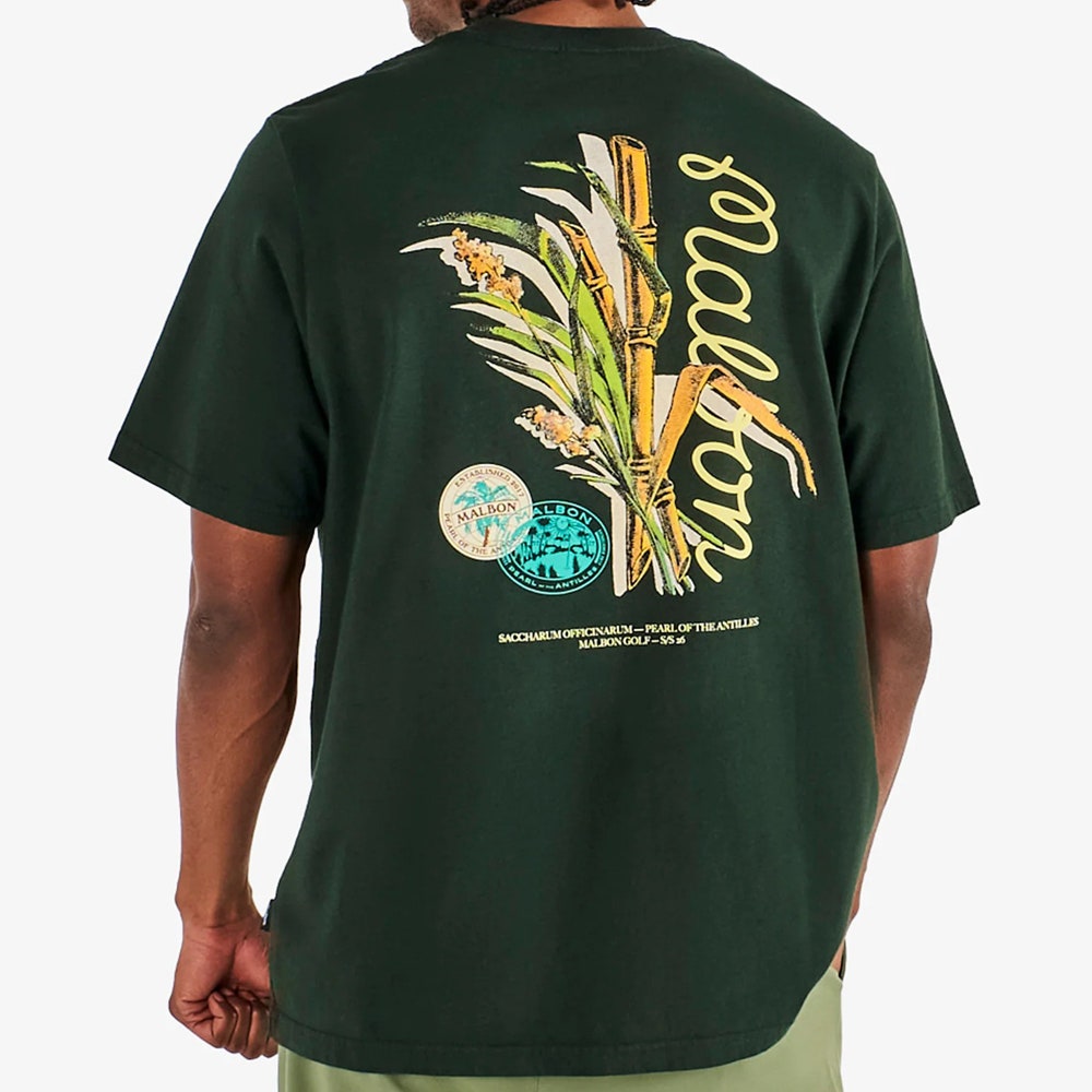 Malbon Golf T-Shirt - Bermuda Origin Tee - Dark Olive SS26