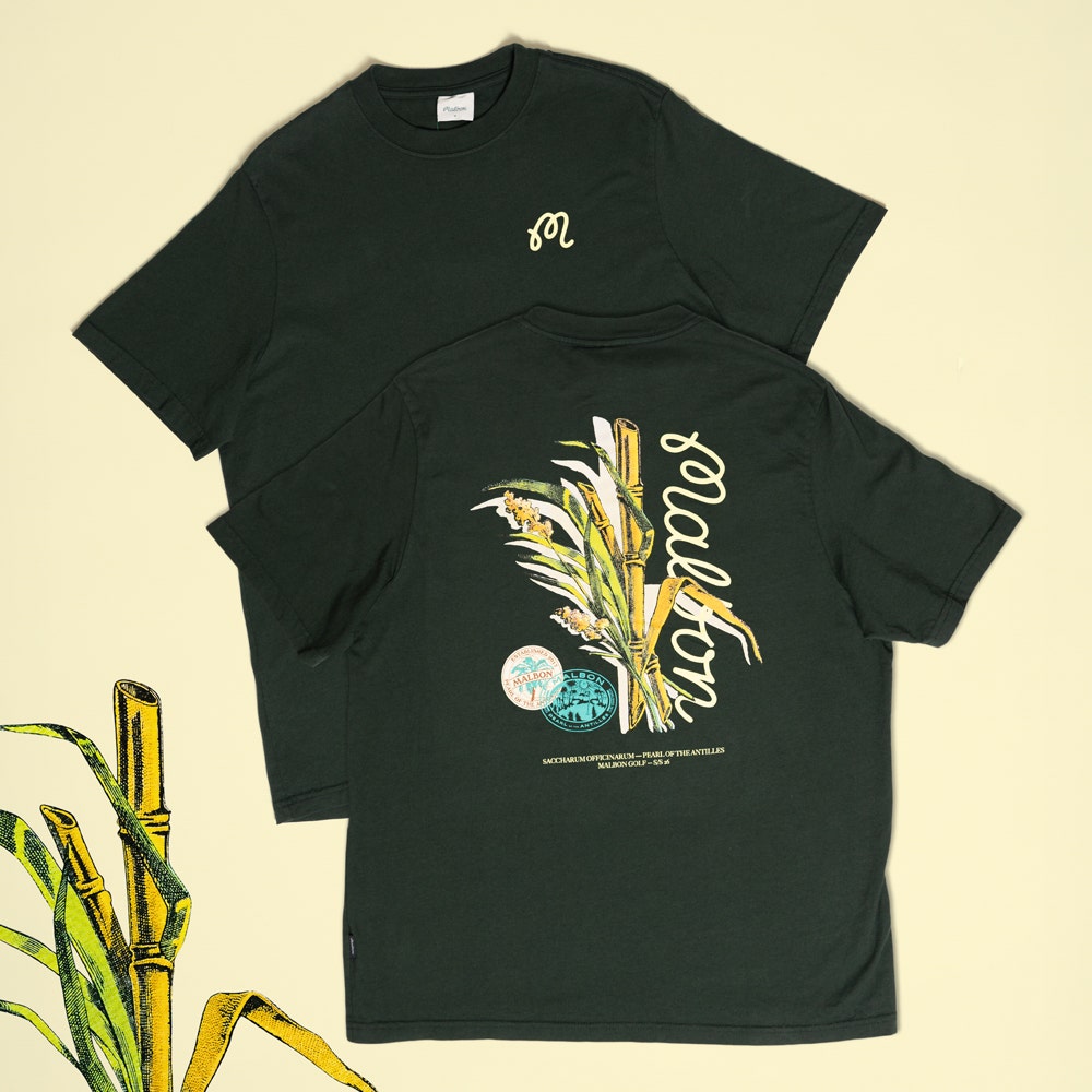 Malbon Golf T-Shirt - Bermuda Origin Tee - Dark Olive SS26