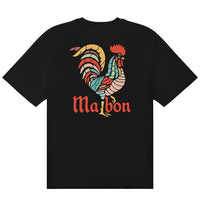 Malbon Golf T-Shirt - Bermuda Rooster Tee - Black SU26