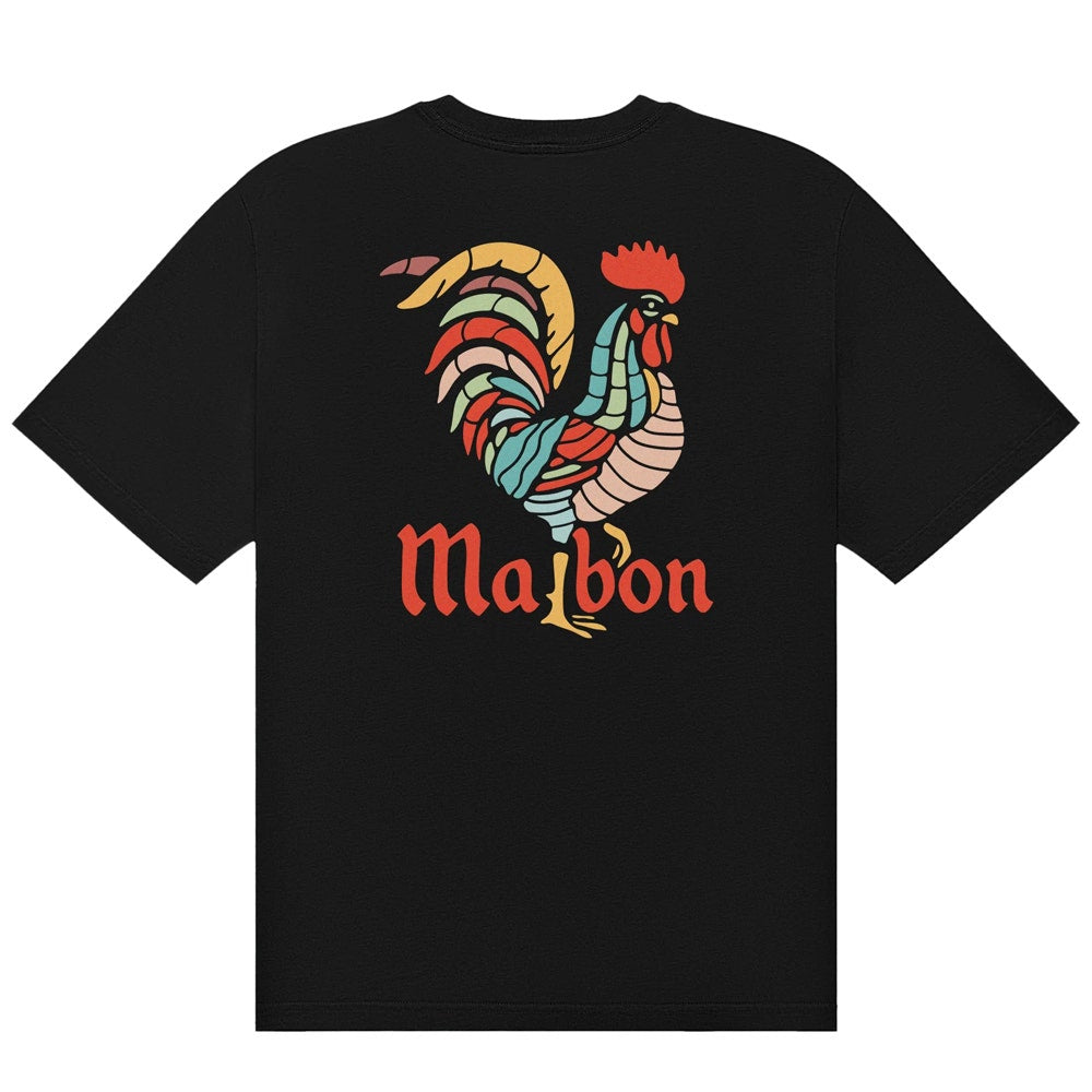 Malbon Golf T-Shirt - Bermuda Rooster Tee - Black SU26