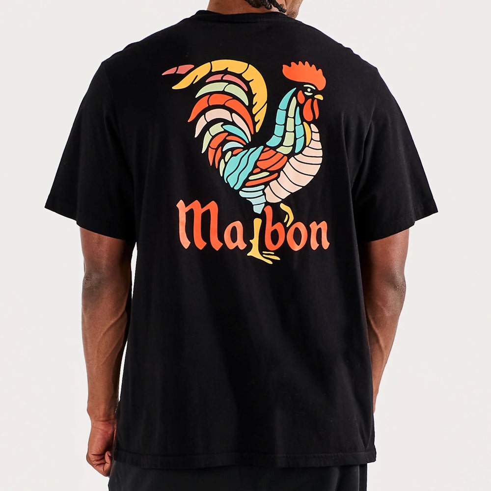 Malbon Golf T-Shirt - Bermuda Rooster Tee - Black SU26