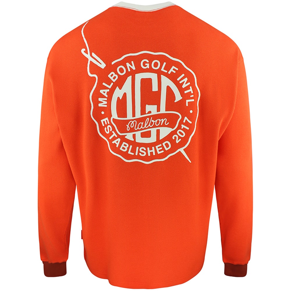 Malbon Golf T-Shirt - Gorse Heritage Tee - Orange Red FA26