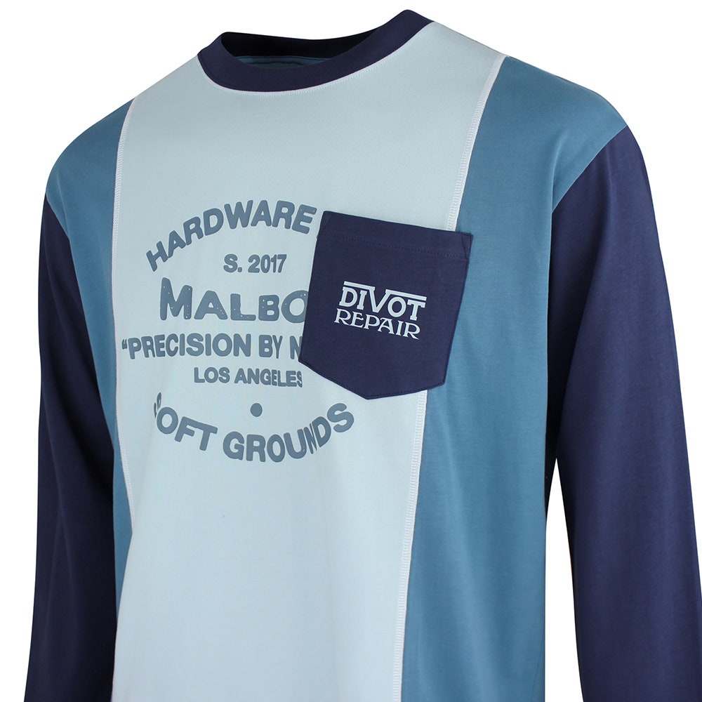 Malbon Golf T-Shirt - Gridline Tee - Light Blue FA26