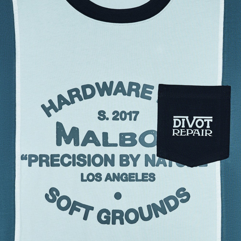 Malbon Golf T-Shirt - Gridline Tee - Light Blue FA26