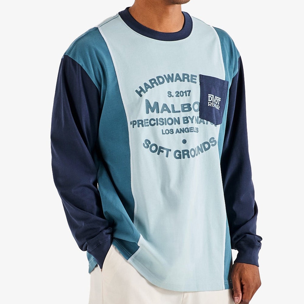 Malbon Golf T-Shirt - Gridline Tee - Light Blue FA26