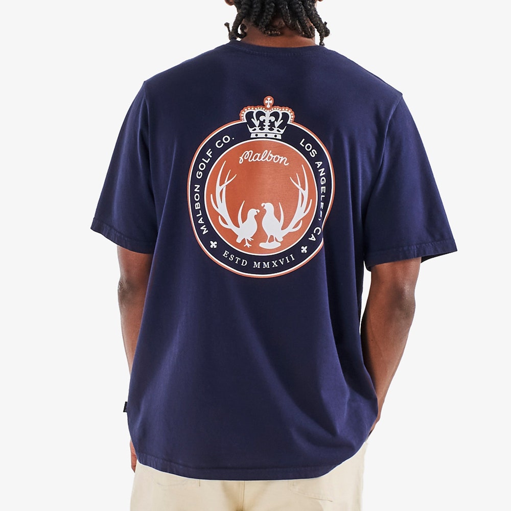 Malbon Golf T-Shirt - Oakwood Tee - Navy FA25