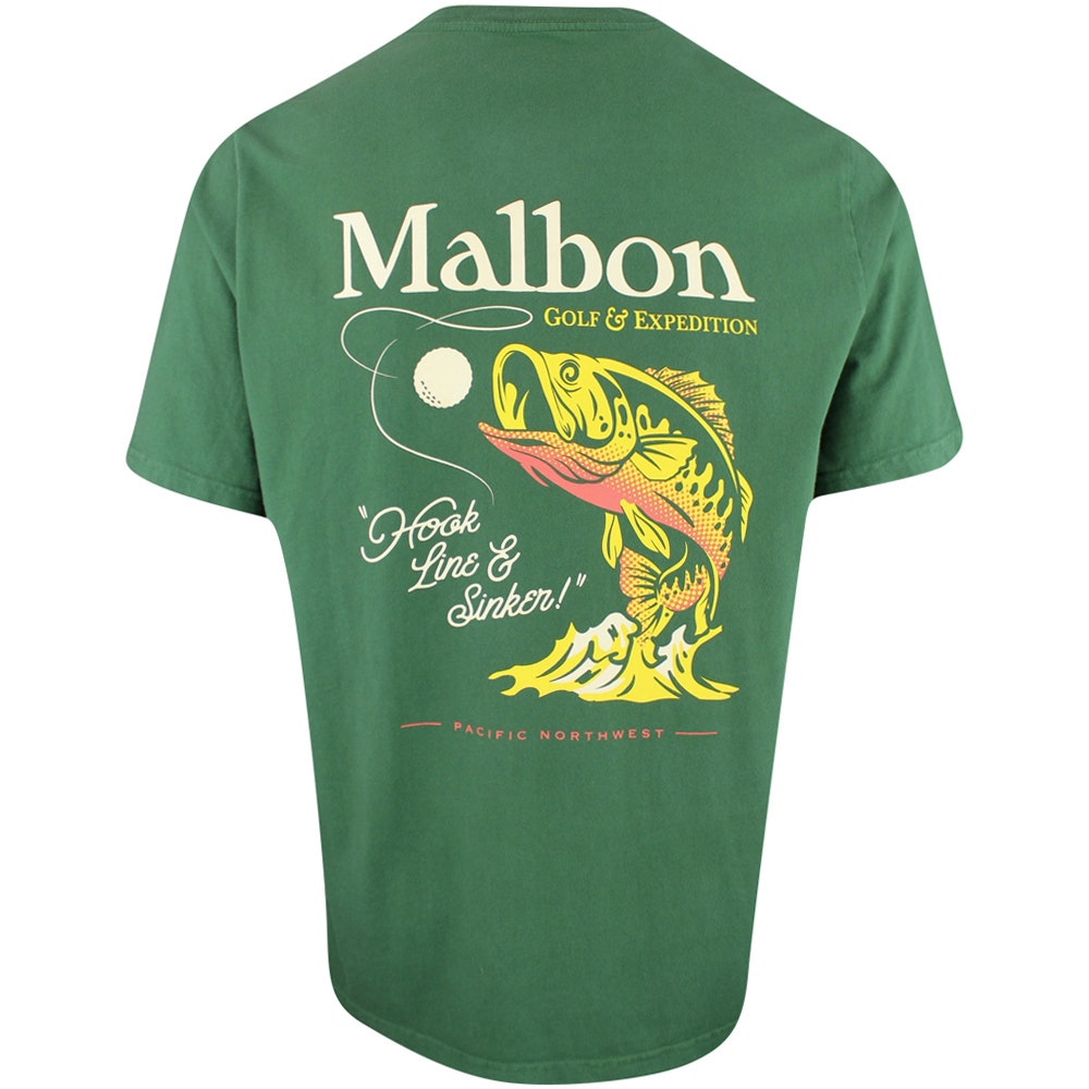 Malbon Golf T-Shirt - Sinker Tee - Forest AW24