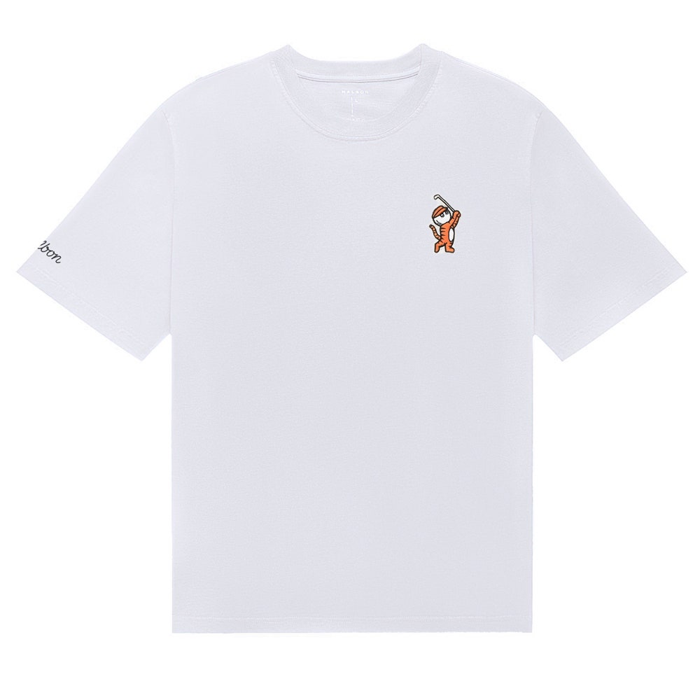 Malbon Golf T-Shirt - Tiger Buckets Bermuda Tee - White SS26