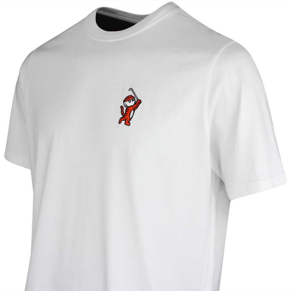 Malbon Golf T-Shirt - Tiger Buckets Bermuda Tee - White SS26