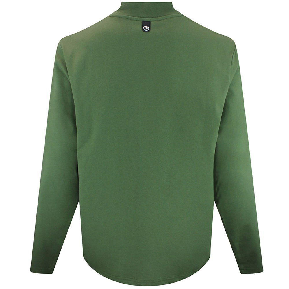 Malbon Golf T-Shirt - Upland Mockneck Tee - Rifle Green FA26
