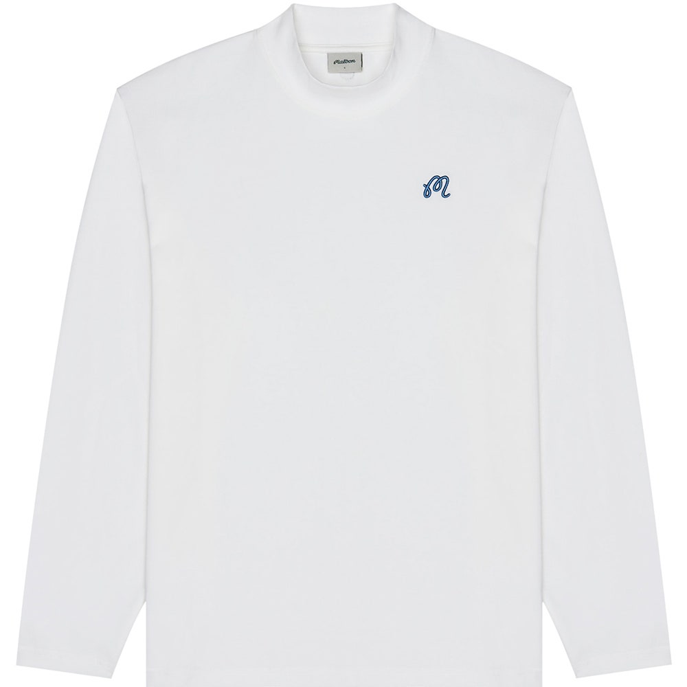 Malbon Golf T-Shirt - Upland Mockneck Tee - Snow White SS26