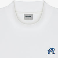 Malbon Golf T-Shirt - Upland Mockneck Tee - Snow White SS26