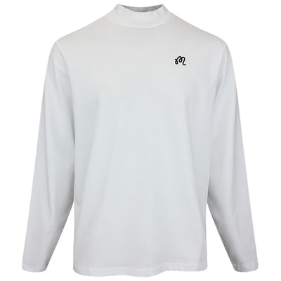 Malbon Golf T-Shirt - Upland Mockneck Tee - White FA26